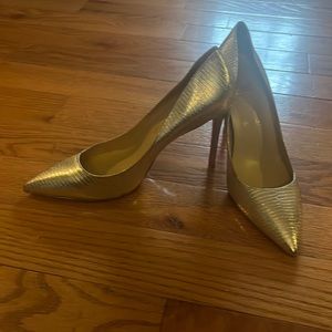 So Kate Gold Embossed Leather Christian Louboutins
